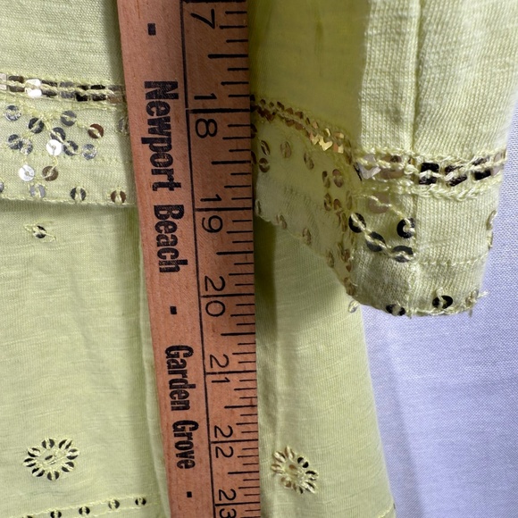 Soft Surrounding Green Tunic Size XL With Sequin and Tassel Details Boho Coastal - Picture 11 of 12